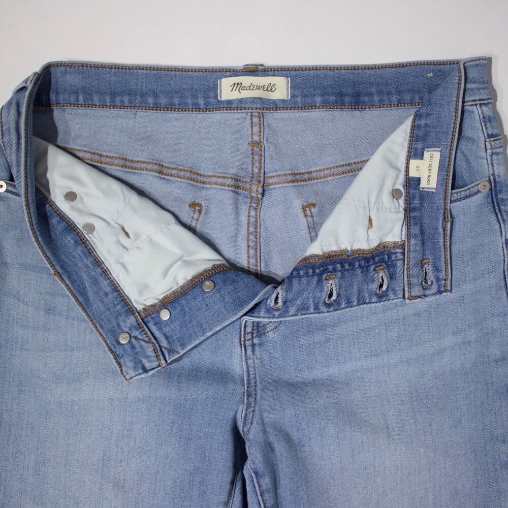 Madewell Cali Demi Boot 25" Crop High Waist Light Wash Jeans Women Size 29 (J1) - Picture 7 of 15